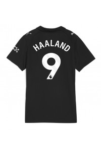 Manchester City Erling Haaland #9 Voetbaltruitje Uit tenue Dames 2025-26 Korte Mouw